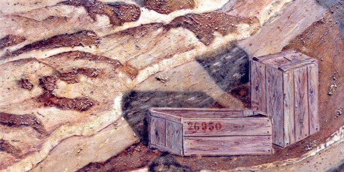 022 – Paisajes para el olvido – Cajones de dinamita – Mixta Tela – 114 x 162
