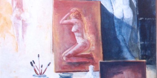 025 – Matérico Figurativo – La pintura. Homenaje al pintor Miguel Vivancos – Acrílico Lino- 100 x 81