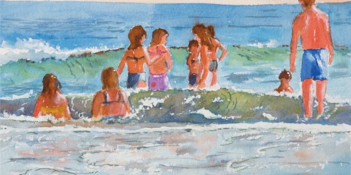 H – 080 – 2018 – Long summer days – Largos días de juego I – Acuarela Arches 19 X 28